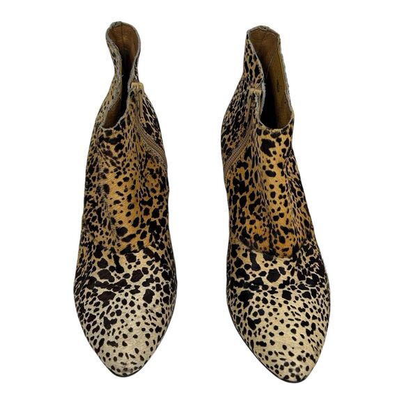 Matisse Nugent Leopard Calf Hair Leather Ankle Boots Booties Sz 7.5 Brown Ombre - Picture 3 of 16